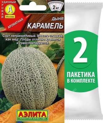 Семена Дыня среднеранняя Карамель, 2 пакетика по 1г/35шт
