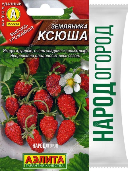 Семена Земляника альпийская Ксюша, 2 пакетика по 0,04г/100шт