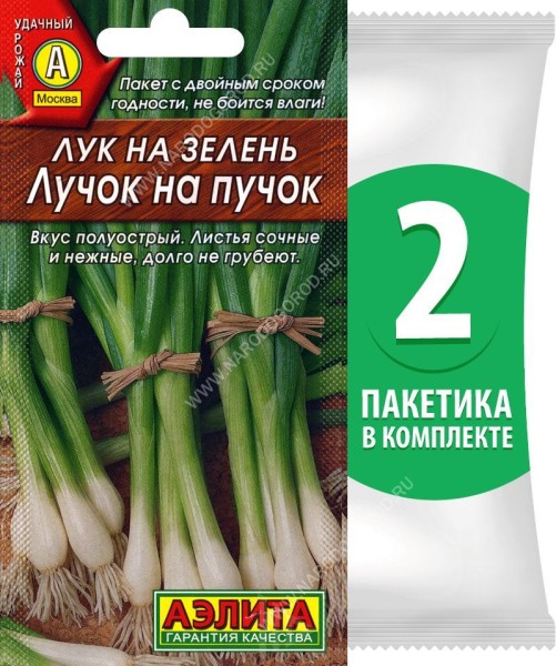 Семена Лук репчатый на зелень ультраранний Лучок На Пучок, 2 пакетика по 0,5г/100шт