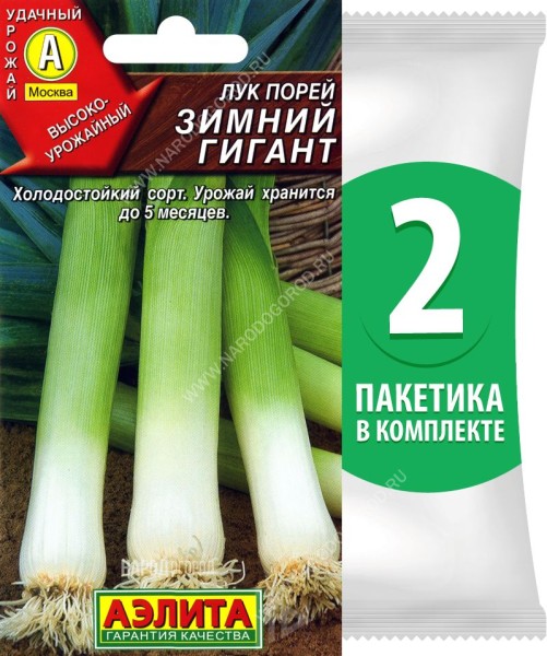 Семена Лук порей Зимний Гигант, 2 пакетика по 0,5г/150шт