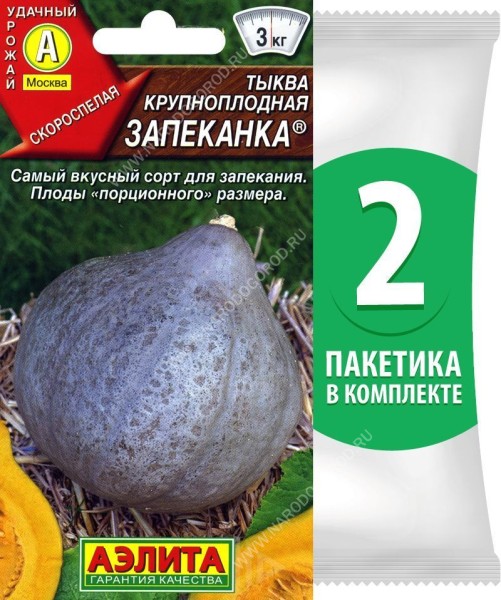 Семена Тыква крупноплодная Запеканка, 2 пакетика по 1г/4шт