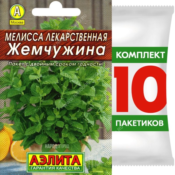 Семена Мелисса лекарственная Жемчужина, 10 пакетиков по 0,1г