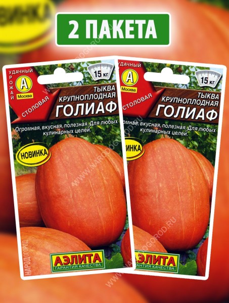 Семена Тыква крупноплодная Голиаф, 2 пакетика по 1г
