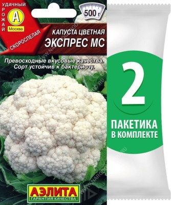 Семена Капуста цветная Экспрес МС, 2 пакетика по 0,3г/60шт