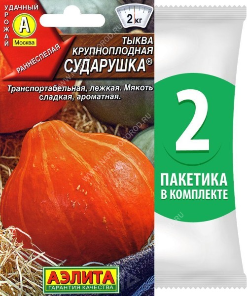 Семена Тыква крупноплодная Сударушка, 2 пакетика по 1г/5шт