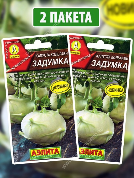 Семена Капуста кольраби Задумка, 2 пакетика по 0,5г