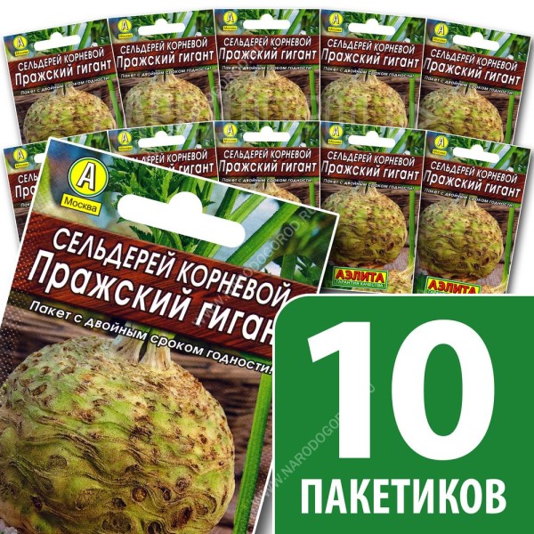 Семена Сельдерей корневой для посадки Пражский Гигант, 10 пакетиков по 0,5г