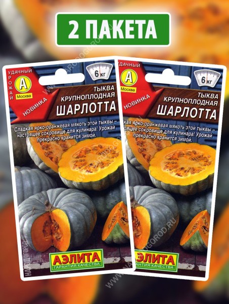 Семена Тыква крупноплодная Шарлотта, 2 пакетика по 2г