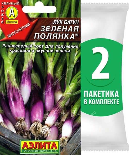 Семена Лук батун Зеленая Полянка, 2 пакетика по 0,3г/80шт