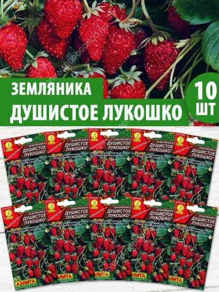 Семена Земляника ремонтантная Душистое Лукошко, 10 пакетиков по 0,04г/100шт