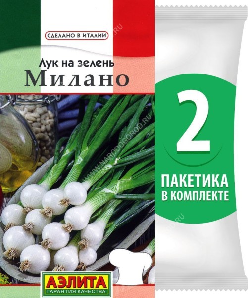 Семена Лук репчатый на зелень Милано, 2 пакетика по 0,5г/140шт