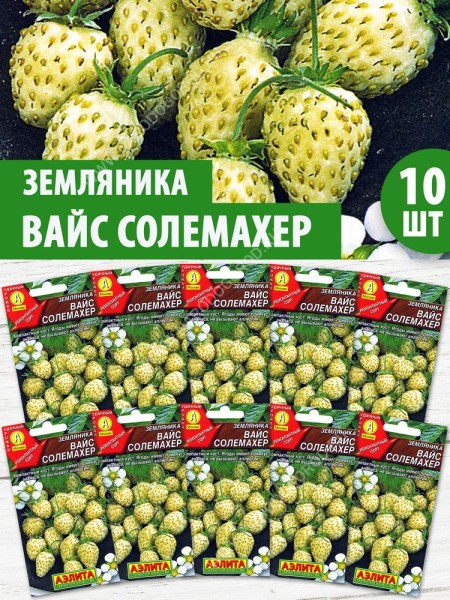 Семена Земляника белая Вайс Солемахер, 10 пакетиков по 0,03г/100шт в каждом