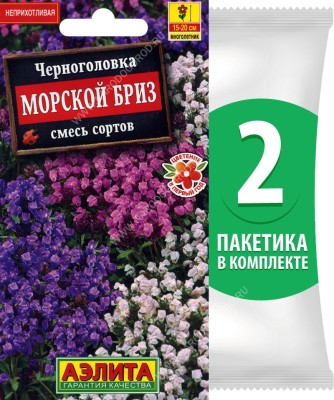 Семена Черноголовка Морской Бриз смесь окрасок, 2 пакетика по 0,05г/30шт