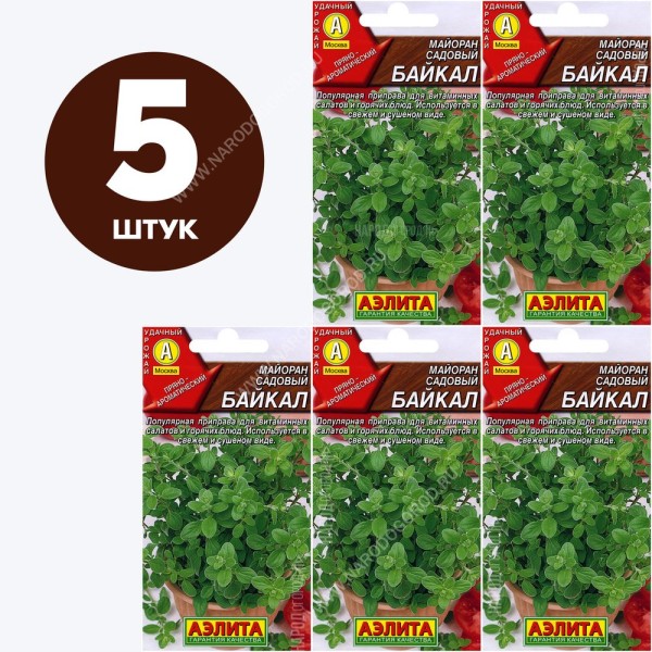 Семена Майоран для посадки Байкал, 5 пакетиков по 0,1г/400шт