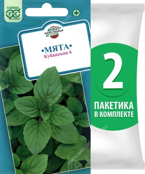 Семена Мята овощная перечная Кубанская, 2 пакетика по 0,05г/450шт