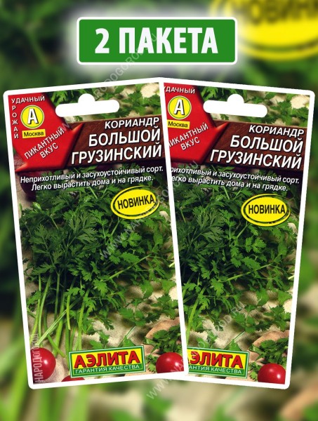 Семена Кориандр кинза Большой Грузинский, 2 пакетика по 3г