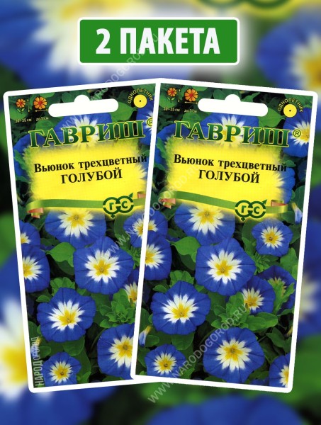 Семена Вьюнок трехцветный Голубой, 2 пакетика по 0,5г