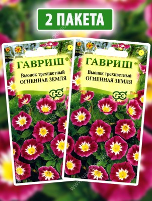 Семена Вьюнок трехцветный Огненная Земля, 2 пакетика по 0,5г
