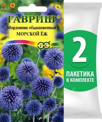 Семена Мордовник обыкновенный Морской Еж, 2 пакетика по 0,3г/15шт