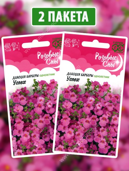 Семена Диасция Барберы Успех, 2 пакетика по 0,01г
