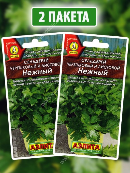Семена Сельдерей черешковый и листовой Нежный, 2 пакетика по 0,5г