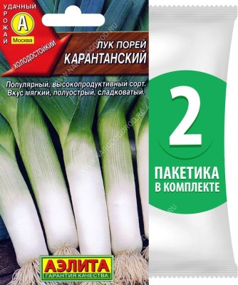 Семена Лук порей Карантанский, 2 пакетика по 0,5г/150шт в каждом