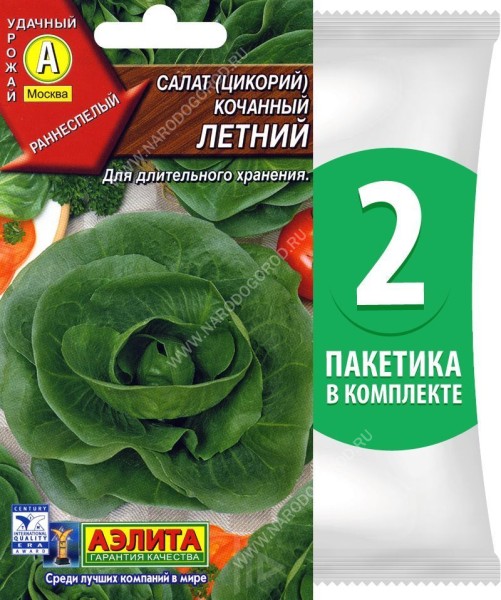 Семена Салат кочанный (цикорий) Летний, 2 пакетика по 0,5г/350шт