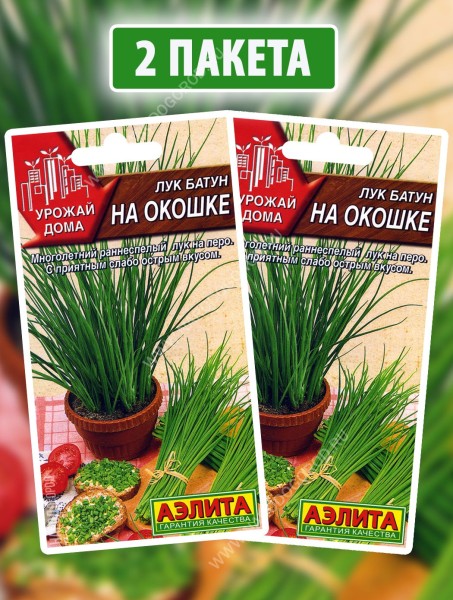 Семена Лук батун На Окошке, 2 пакетика по 0,3г