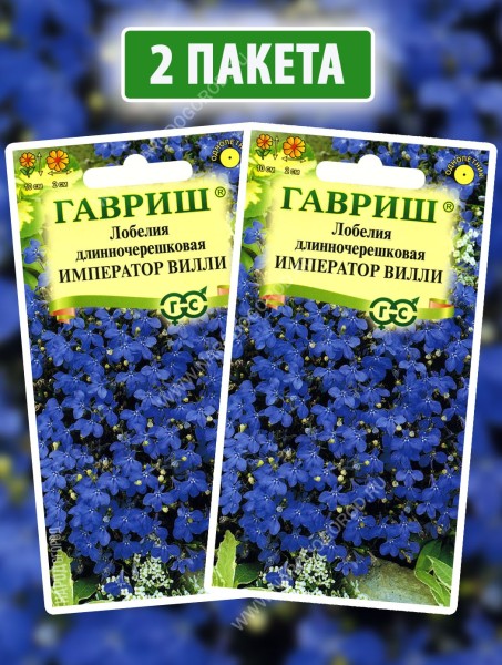 Семена Лобелия Император Вилли, 2 пакетика по 0,01г