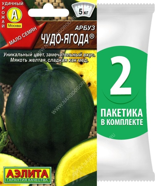 Семена Арбуз среднеранний Чудо-Ягода, 2 пакетика по 1г/20шт