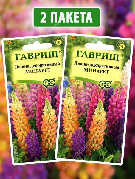 Семена Люпин низкорослый Минарет, 2 пакетика по 0,5г