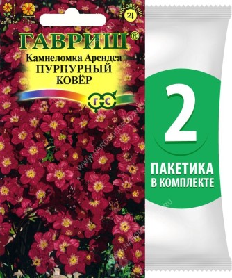 Семена Камнеломка Арендса Пурпурный Ковер, 2 пакетика по 0,01г/150шт