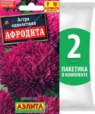 Семена Астра коготковая махровая Афродита, 2 пакетика по 0,1г